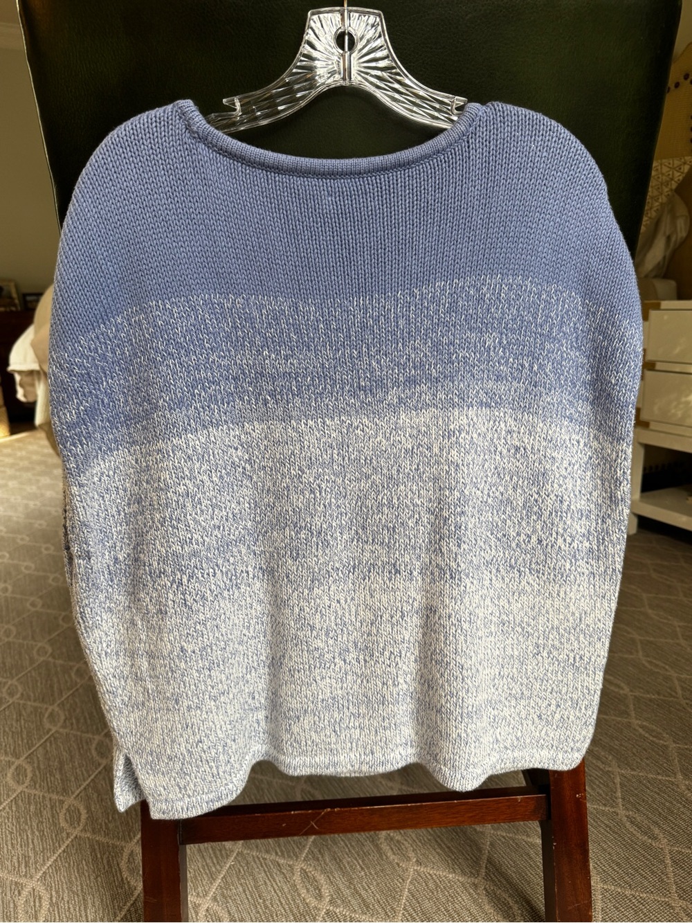 Vince - Women’s blue and white knit pullover sweater